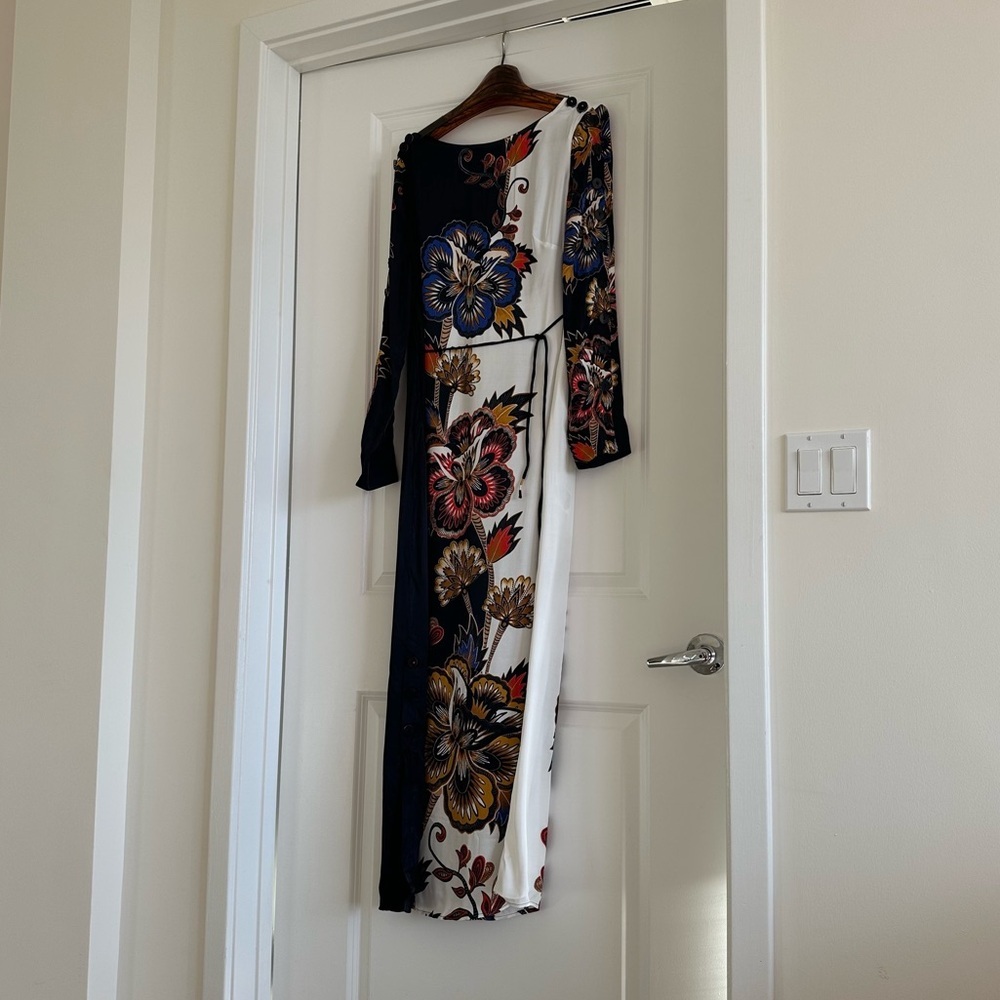Farm Rio Black And White Maxi Floral Midi Dress - Picture 6 of 9